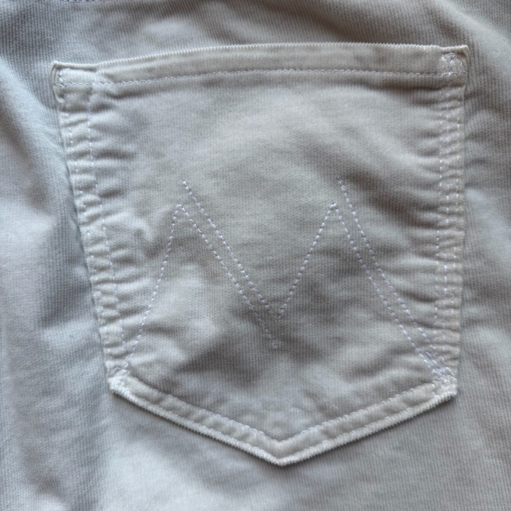 MOTHER The Hustler Ankle Fray Jeans Size 33 Hopscotch Cream High Rise